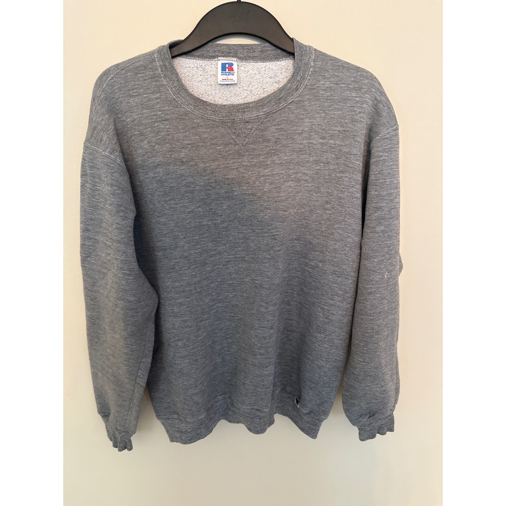 Vintage Russell Athletic Crewneck Sweatshirt Gray Made in USA V-Stitch Large